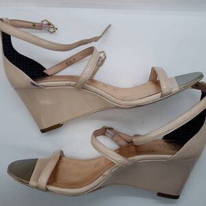 Ted Baker Women Ankle Strap Heeled Sandal Nude Pink Size 9